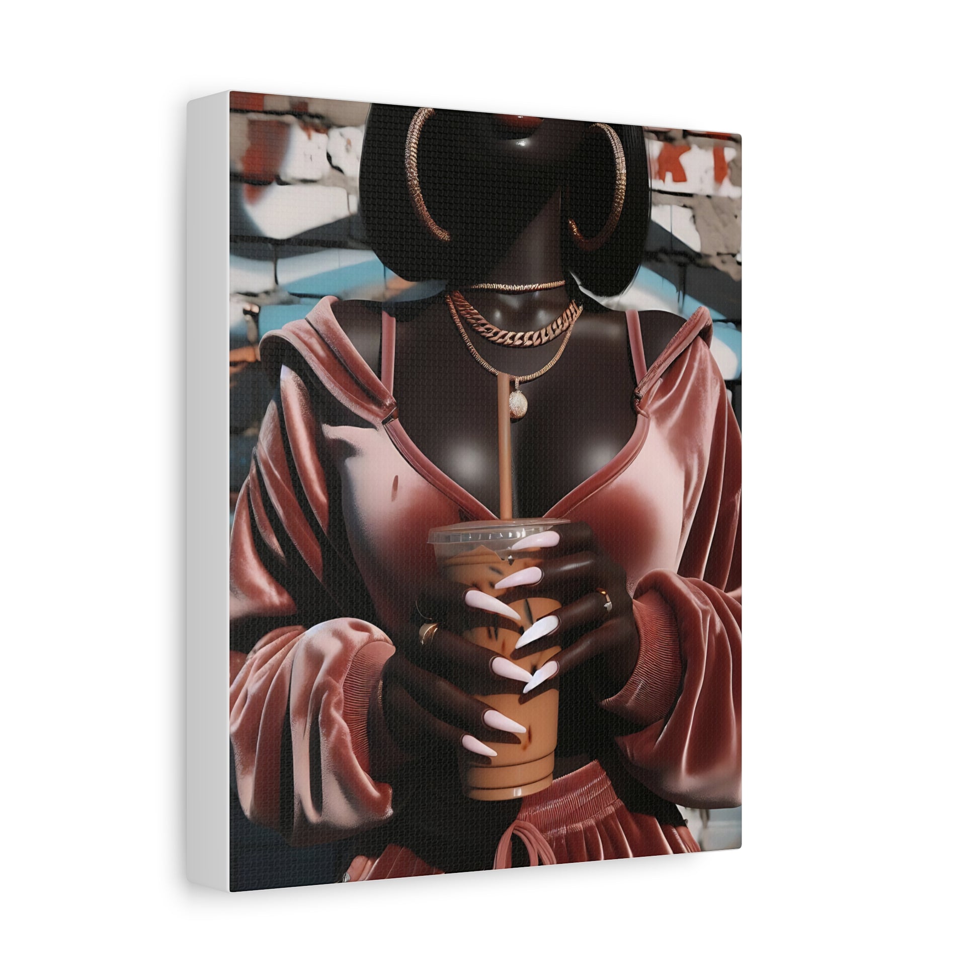 Stylish Canvas Wall Art, Abstract Art, Vintage Vibes, Home Decor, Gift for Her, Coffee Lover, Room Aesthetic