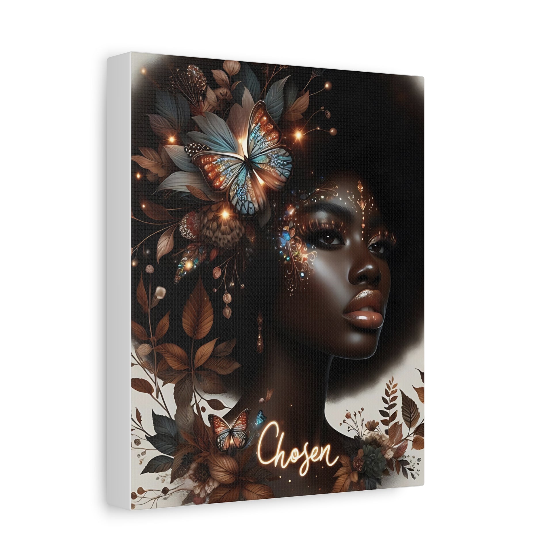 Stretched Canvas Art, Inspirational Wall Decor, Home Gallery, Gift for Her, Art for Black Woman Empowerment