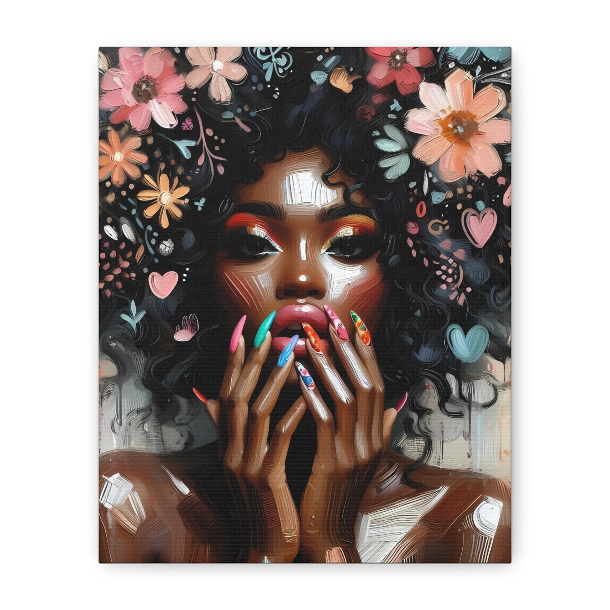 Floral Canvas Print, Wall Art, Home Decor, Gift for Her, Colorful Wall Art, Modern Art, Unique Artwork