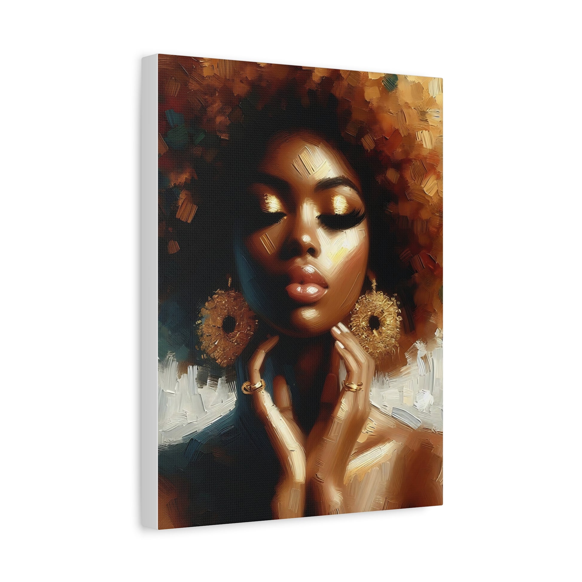 Artistic Canvas Wall Art, African American Decor, Home Gallery Accent, Ethnic Portrait Design, Unique Gift for Her