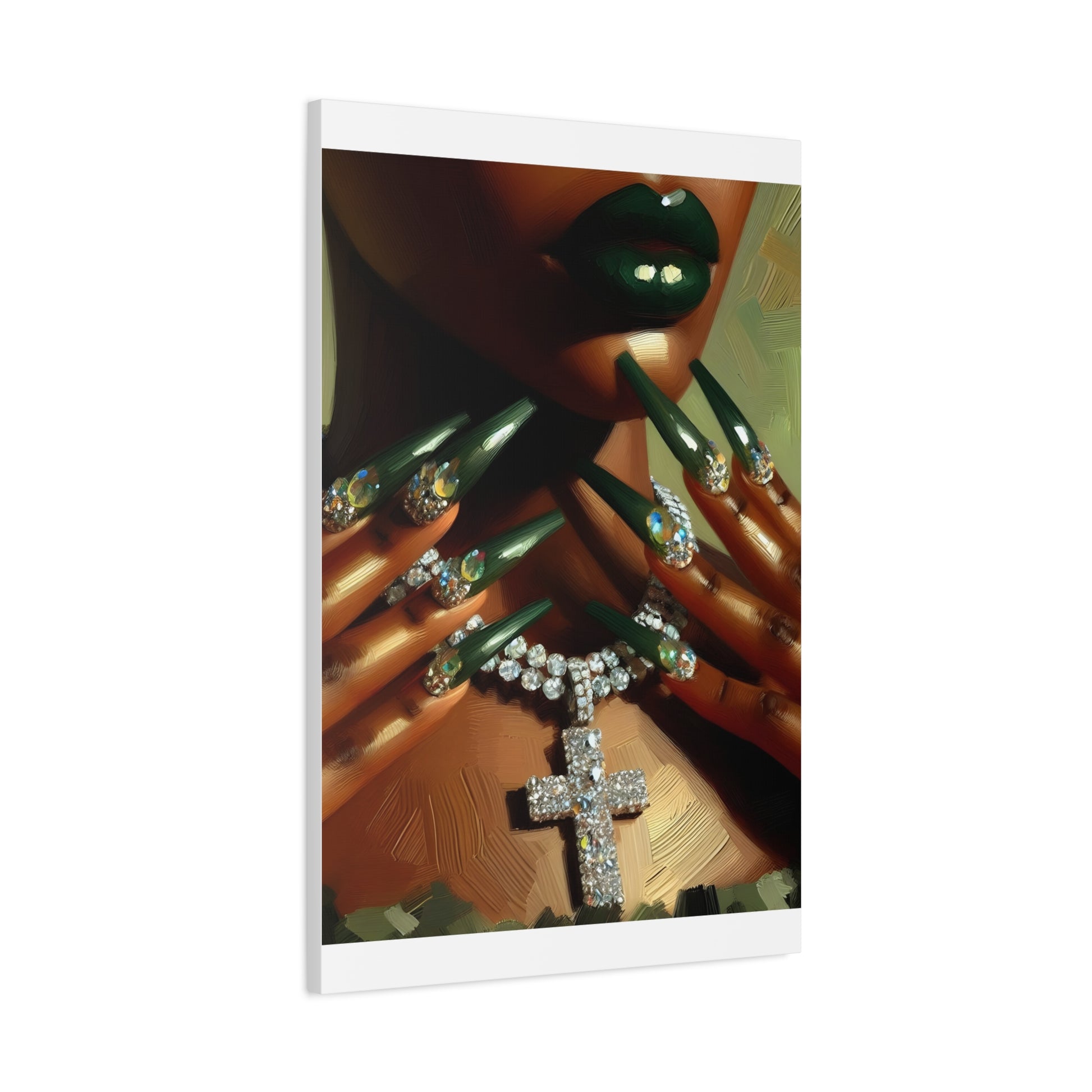 Elegant Nail Art Canvas, Chic Wall Decor, Fashion Artwork, Gift for Her, Home Aesthetic, Stylish Art Print