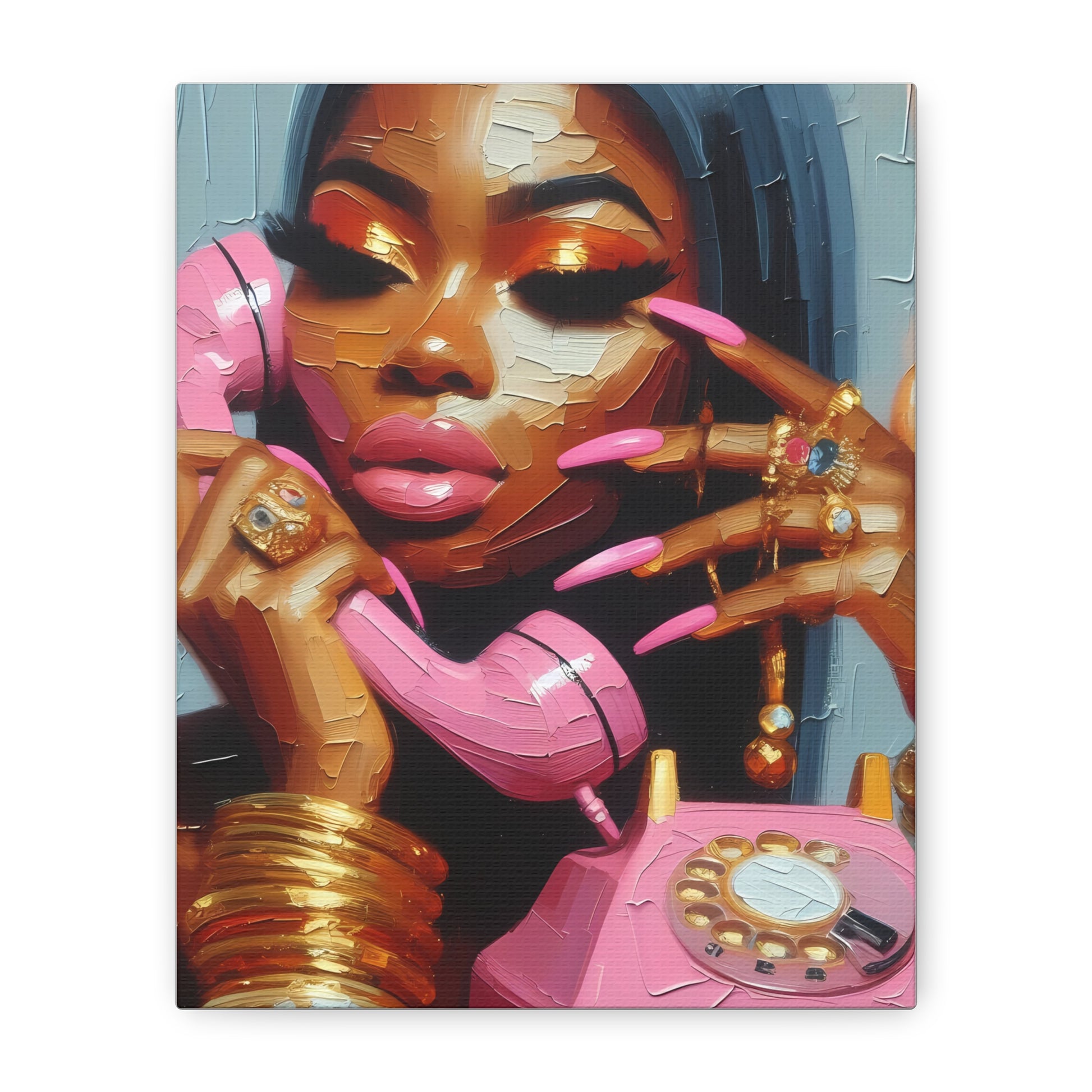 Colorful Glamour Canvas Wall Art, Chic Home Decor, Retro Aesthetic, Stylish Gift for Her, Fashion-Inspired Art, Birthday Present