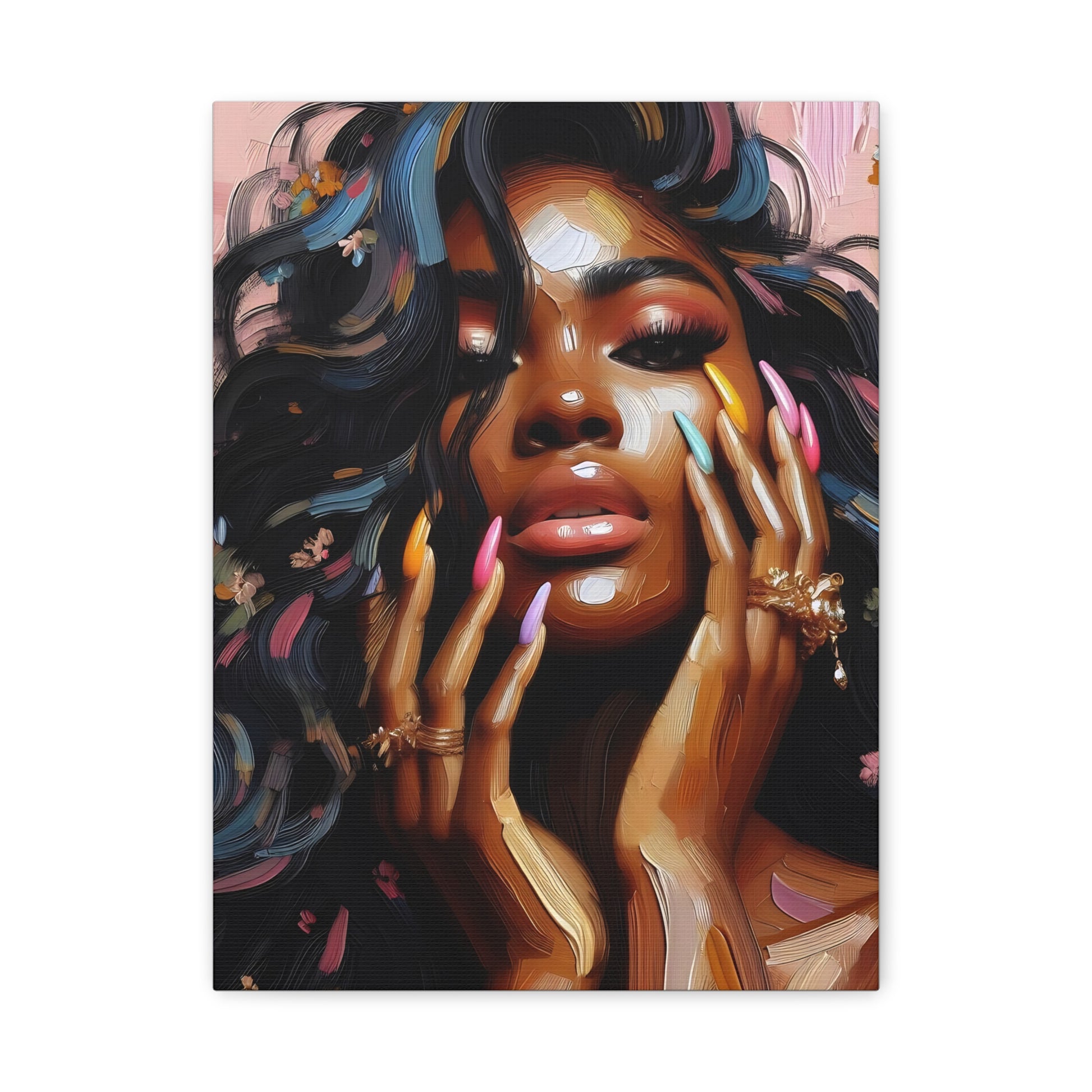 Vibrant Art Canvas Print, Colorful Wall Decor, Modern Home Art, Stylish Gift, Fashion-Inspired Artwork