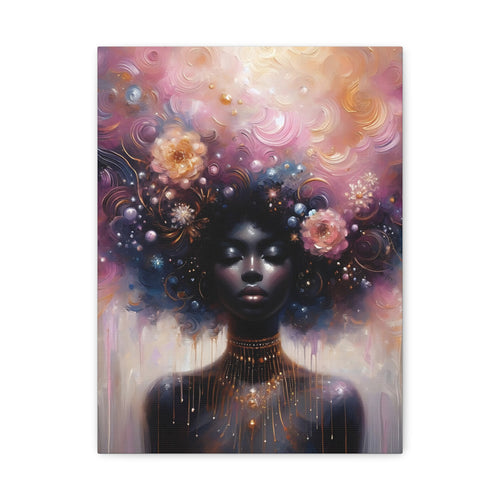 A melanin goddess canvas painting artwork Matte Canvas