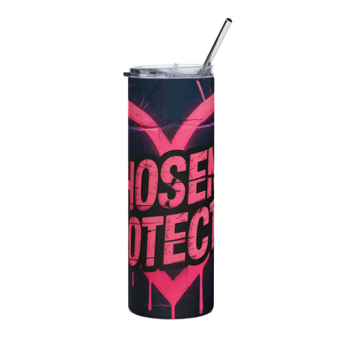 'Chosen & Protected' Pink Graffiti Heart— 20oz Stainless Tumbler