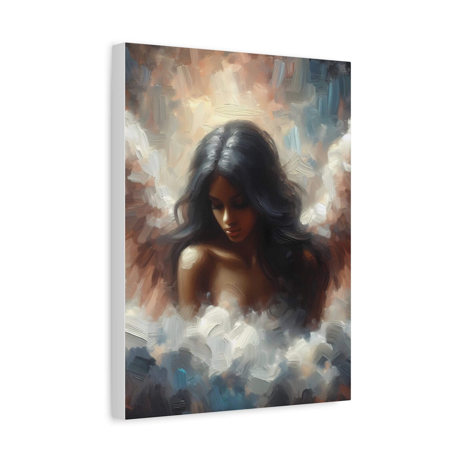 Serene Angel Canvas Wall Art, Ethereal Home Decor, Inspirational Gift, Dreamy Bedroom Accent, Boho Art Print