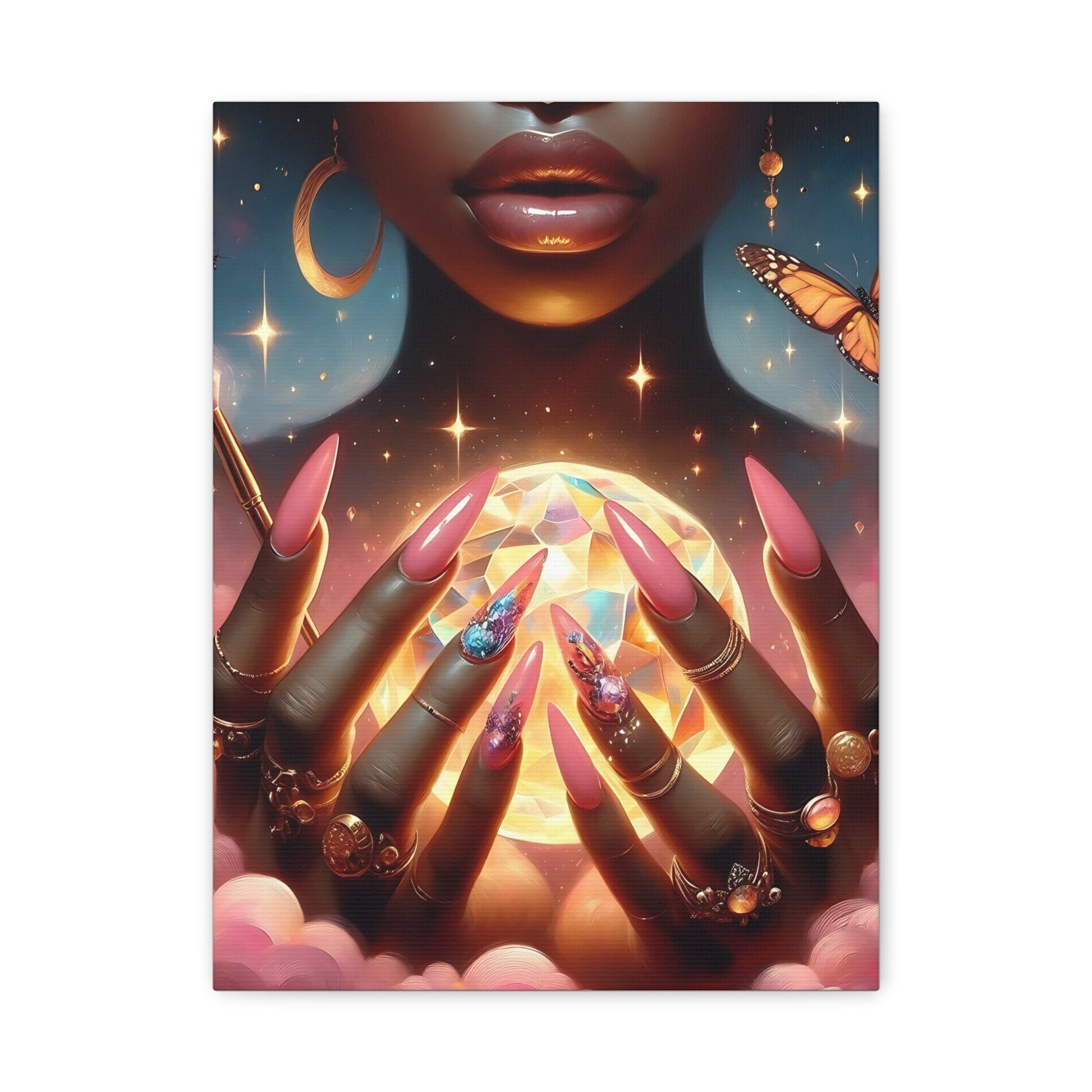 Mystical Canvas Wall Art, Bohemian Decor, Spiritual Home Art, Gift for Her, Magical Aesthetic Prints, Butterfly Artwork