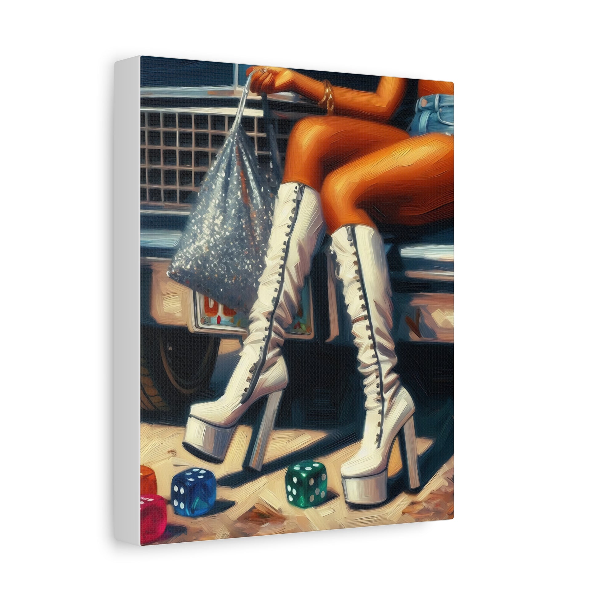 Chic Wall Art, Retro Glam Decor, Canvas Print, Stylish Home Accent, Vintage Style Artwork, Unique Gift Idea