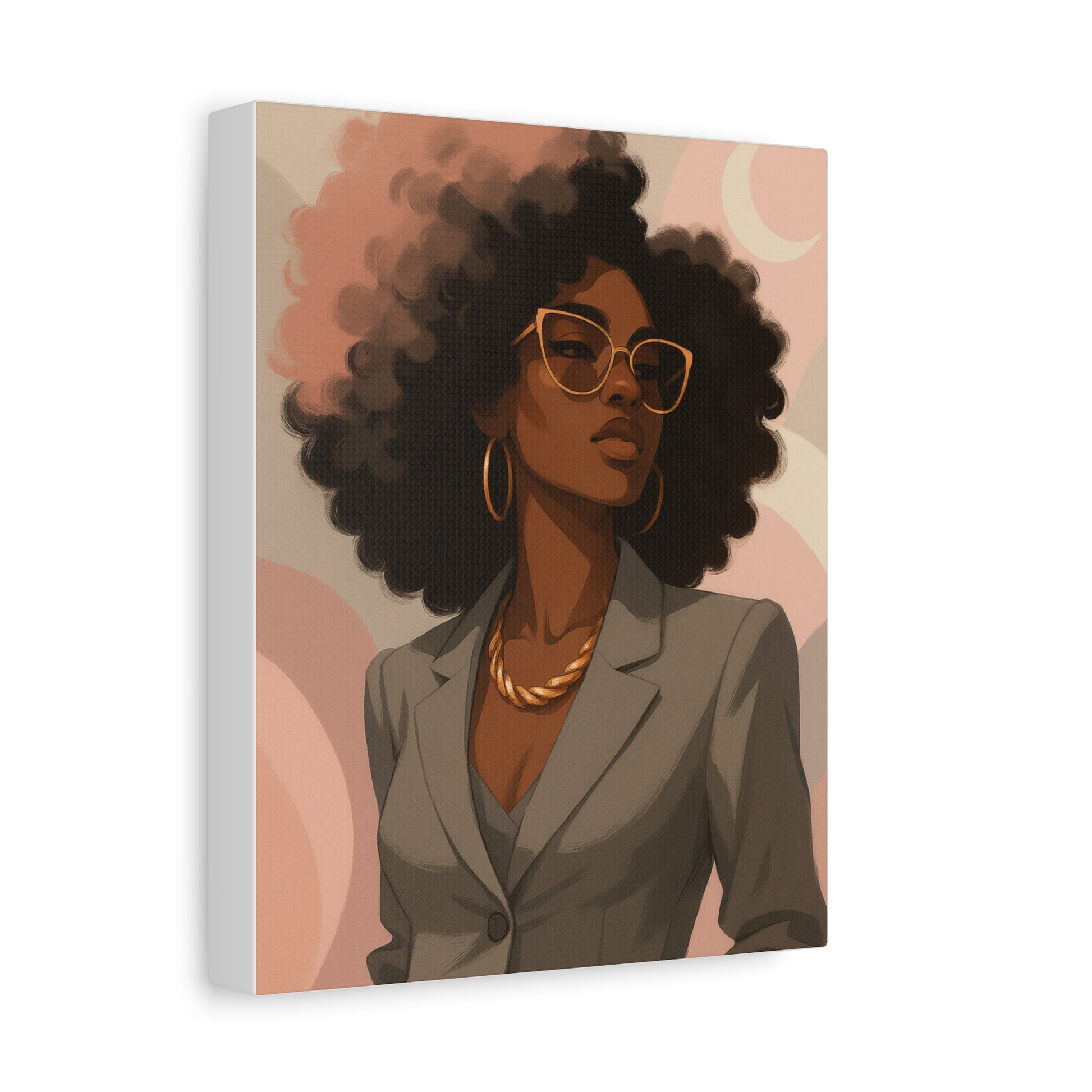 Stylish Canvas Art Print, Modern Home Decor, Afrocentric Wall Art, Unique Gift for Her, Contemporary Artwork, Office Decoration