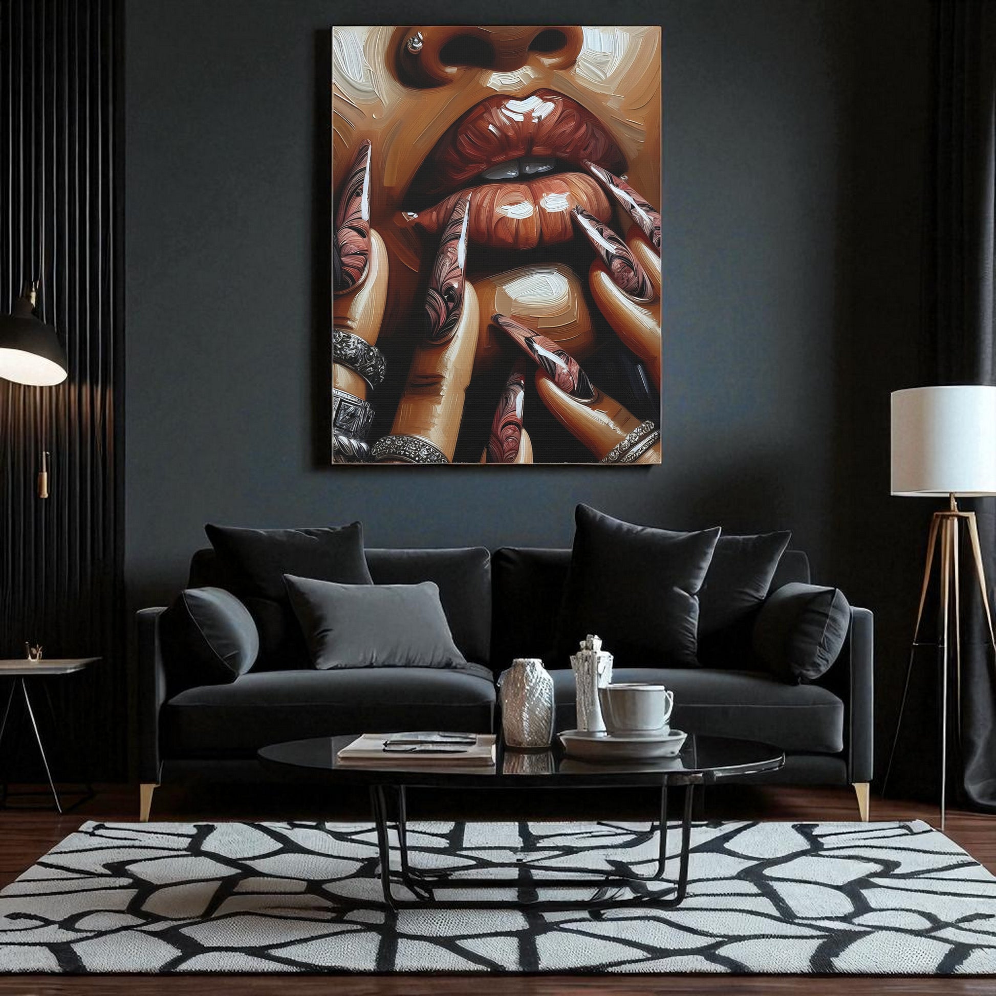 Stylish Canvas Art, Wall Decor, Fashion Statement, Unique Home Decor, Trendy Artwork, Modern Wall Art, Glamorous Art Print