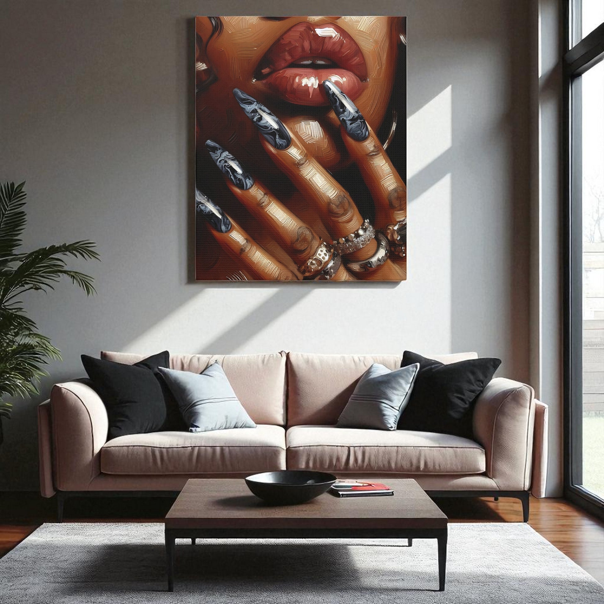 Matte Canvas Wall Art - Glamorous Female Portrait, Modern Home Decor, Chic Gift, Glamour Art Print, Fashion Wall Decor