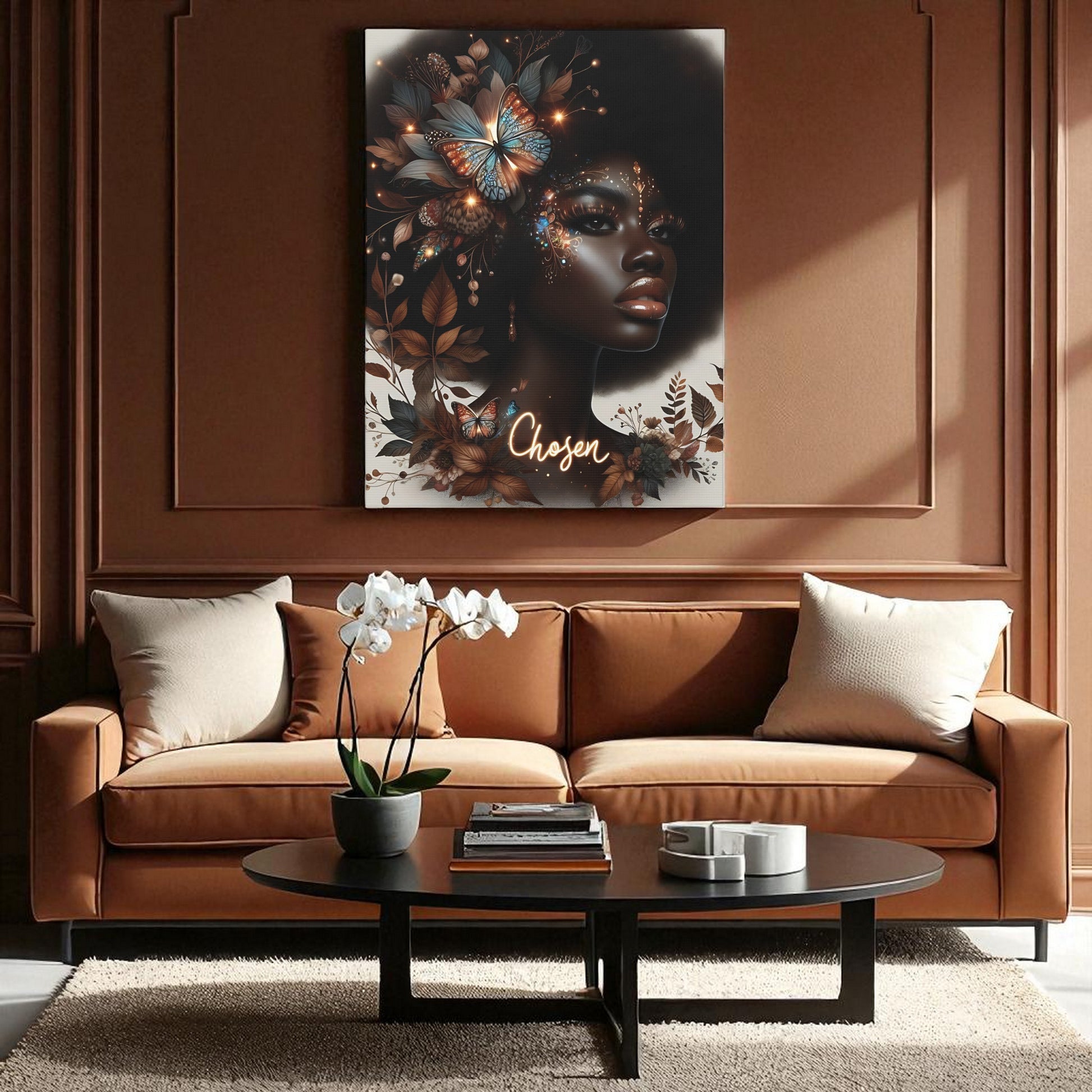 Stretched Canvas Art, Inspirational Wall Decor, Home Gallery, Gift for Her, Art for Black Woman Empowerment