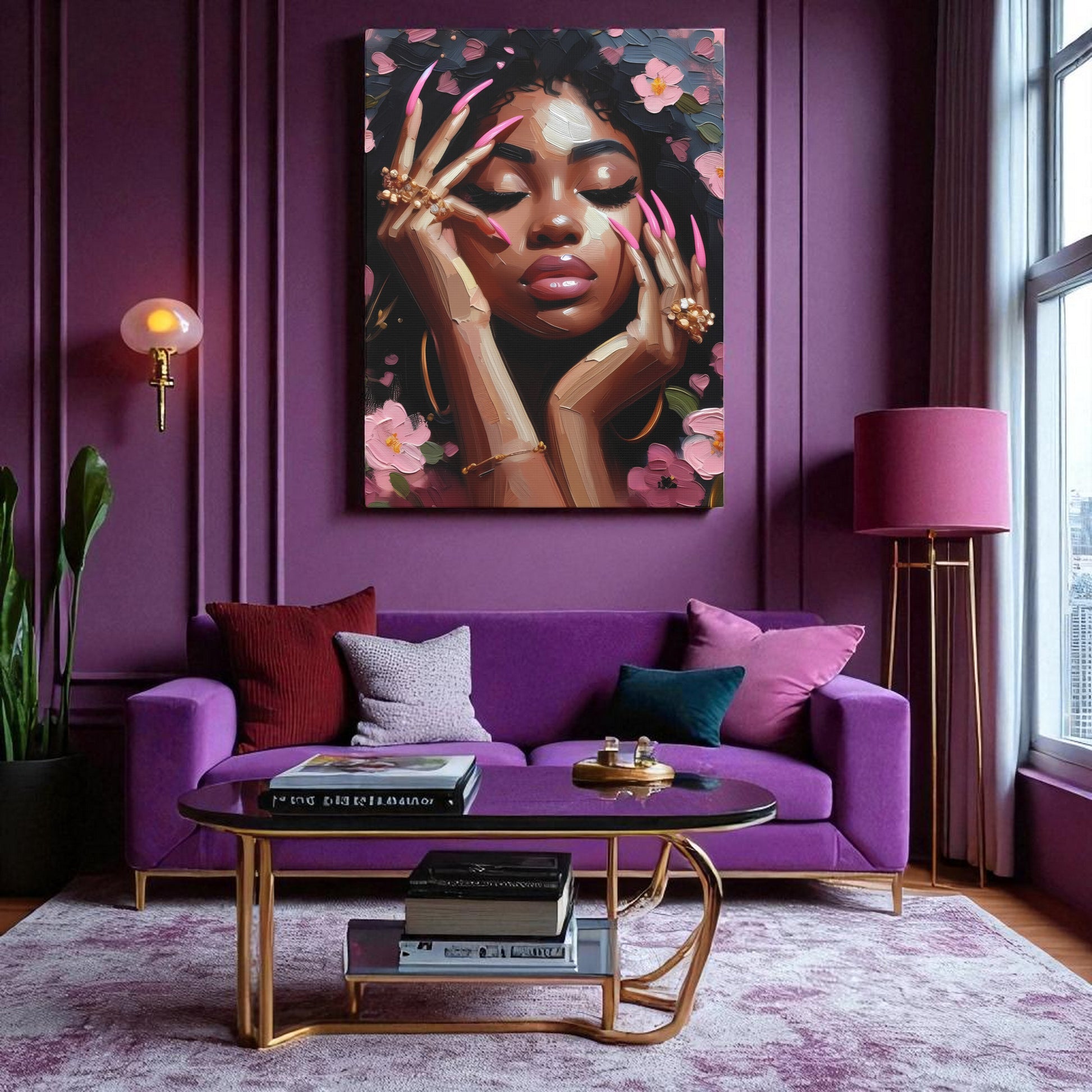 Floral Canvas Art Print, Elegant Home Decor, Wall Art, Gift for Her, Boho Wall Decor, Feminine Artwork, Perfect for Birthdays