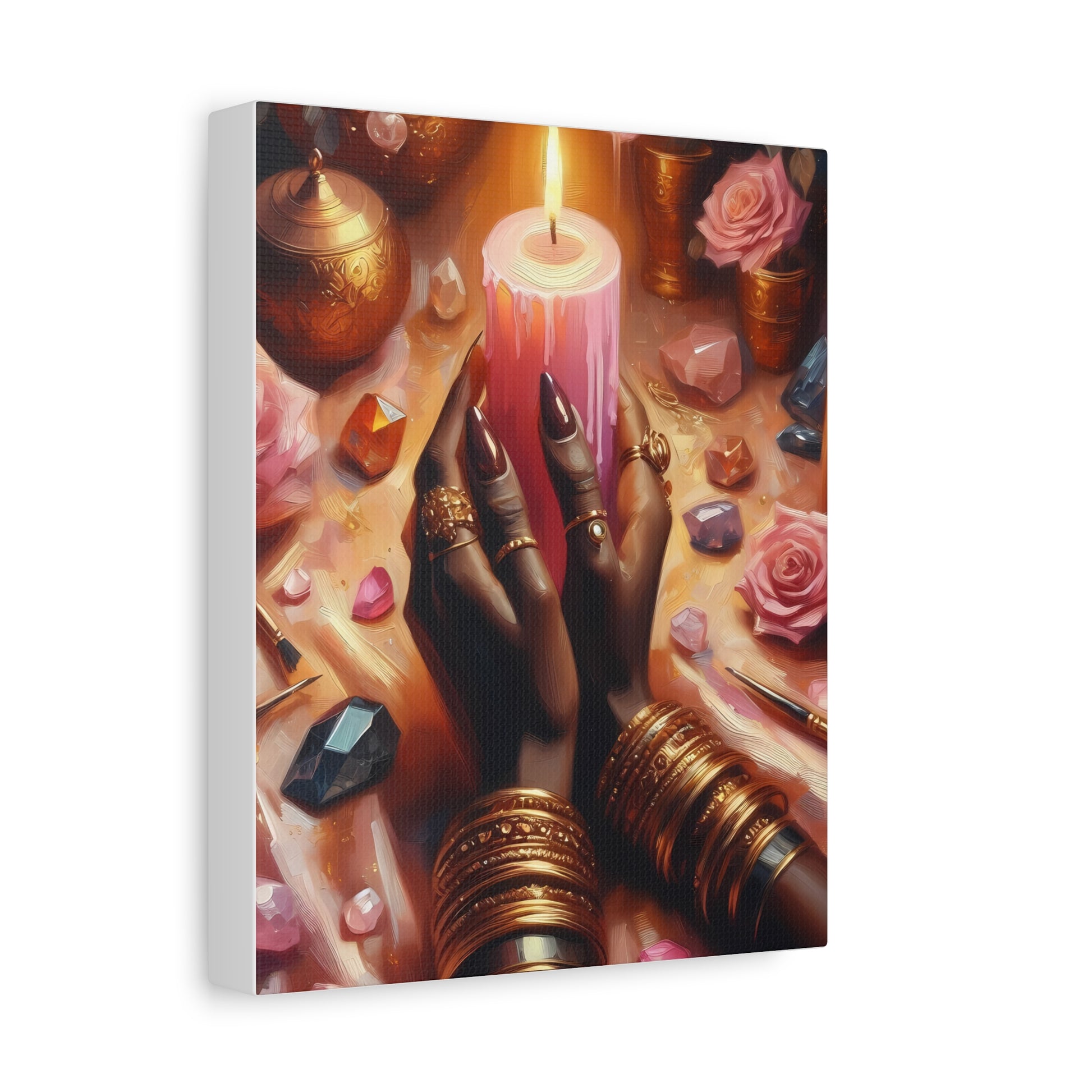 Spiritual Candle Canvas Wall Art, Bohemian Decor, Meditation Art, Home Decor, Gift for Her, Relaxing Atmosphere