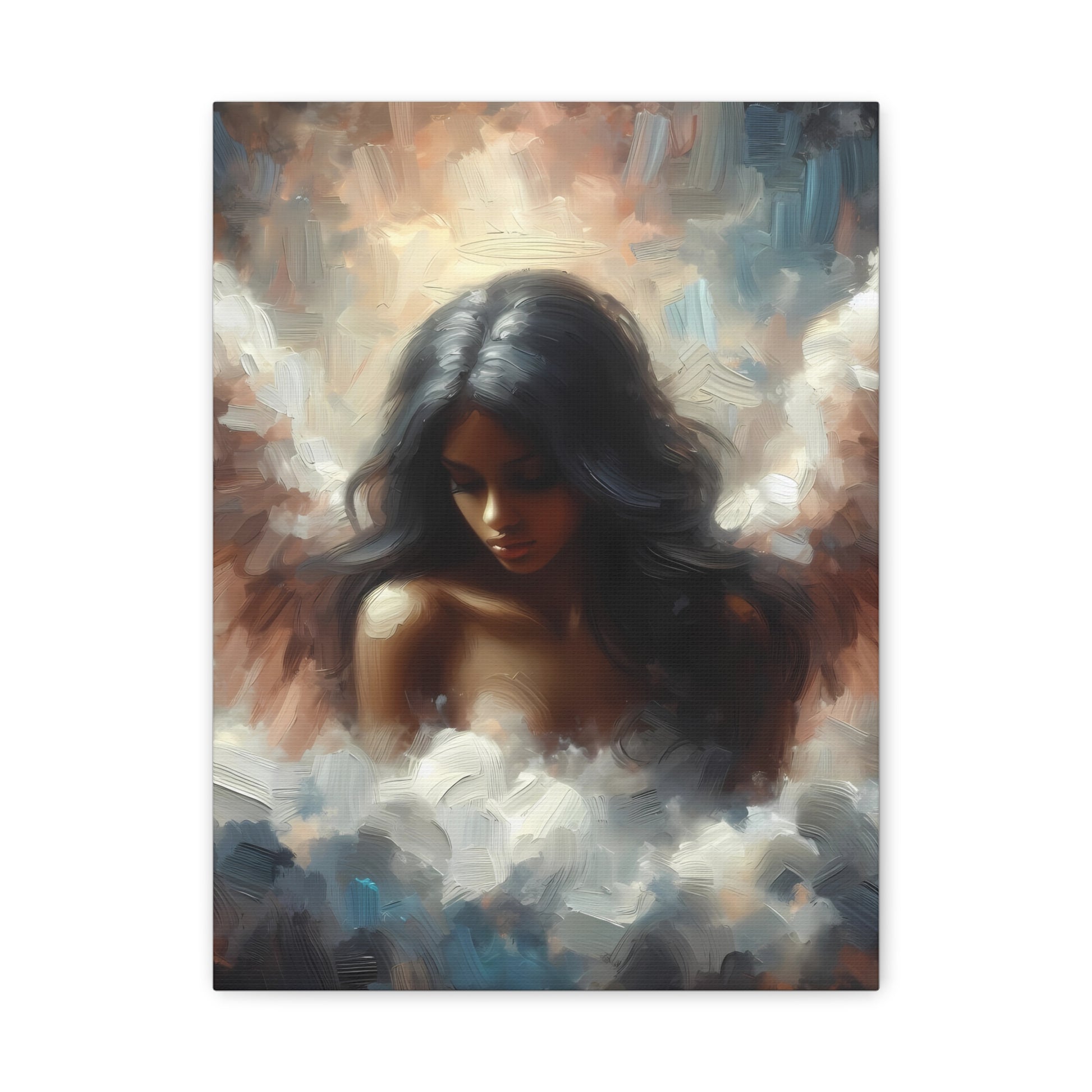 Serene Angel Canvas Wall Art, Ethereal Home Decor, Inspirational Gift, Dreamy Bedroom Accent, Boho Art Print