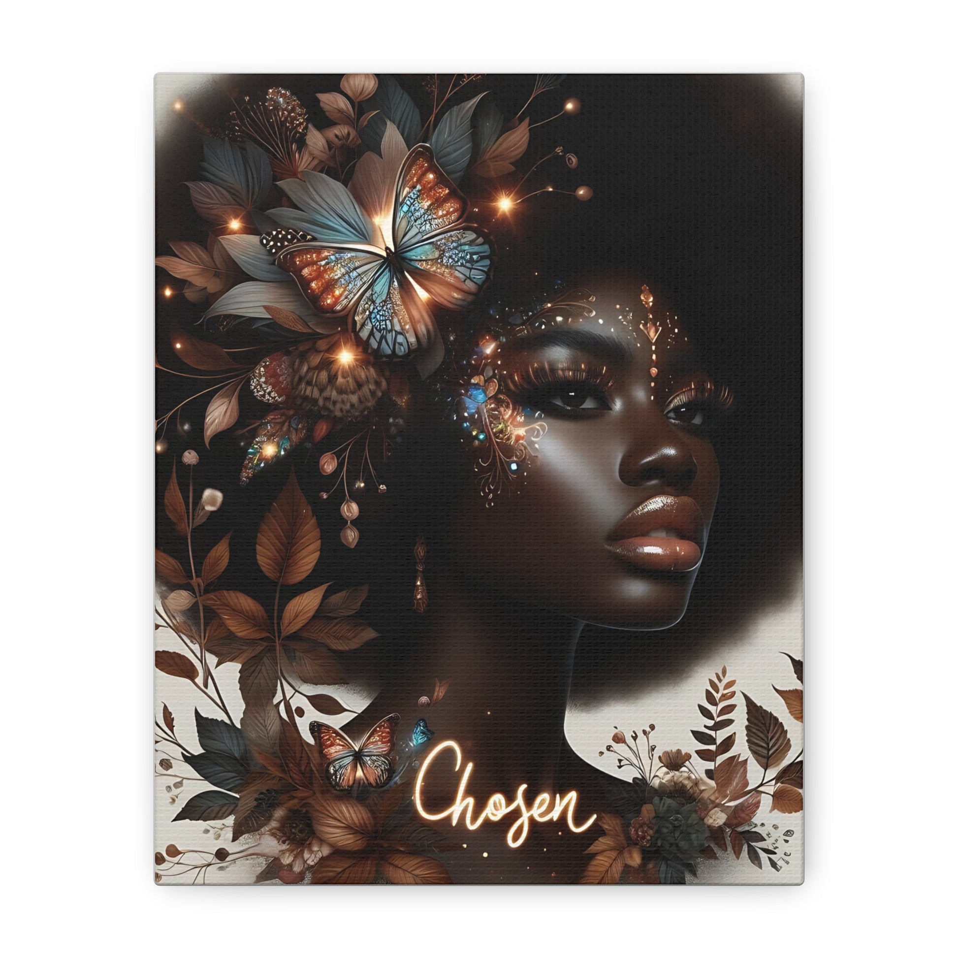 Stretched Canvas Art, Inspirational Wall Decor, Home Gallery, Gift for Her, Art for Black Woman Empowerment