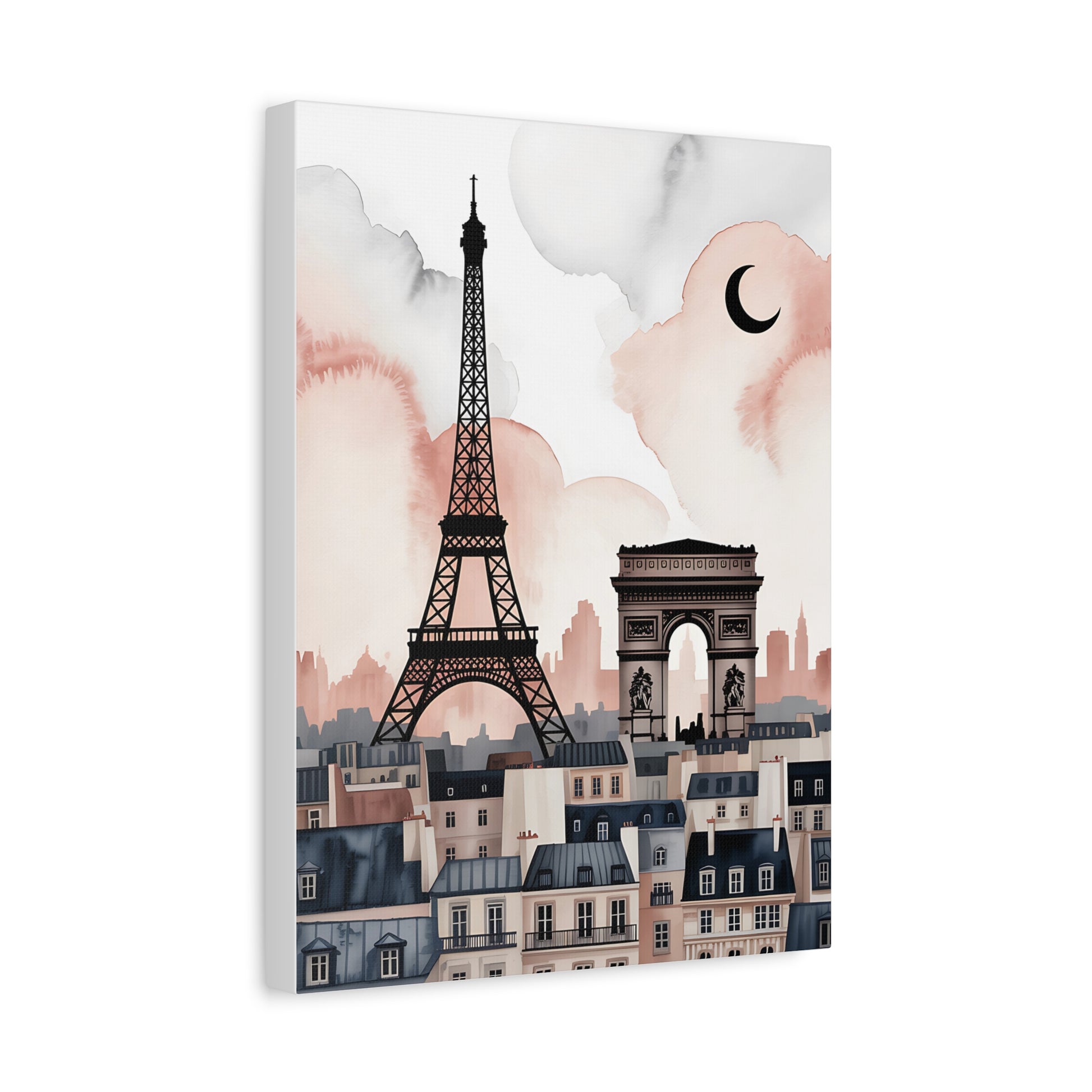 Parisian Canvas Art Print, Eiffel Tower Wall Decor, Modern Home Decoration, Gift for Art Lovers, Stylish Home Office Decor