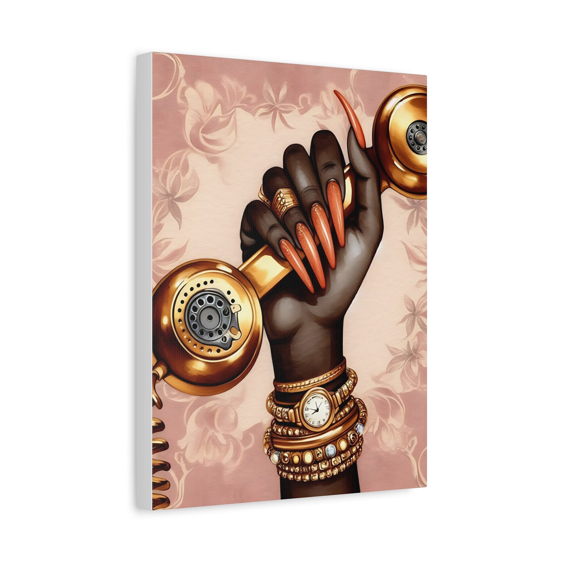 Elegant Hand Artwork Canvas Print, Trendy Wall Decor, Black Girl Art, Unique Home Display, Perfect Gift for Women