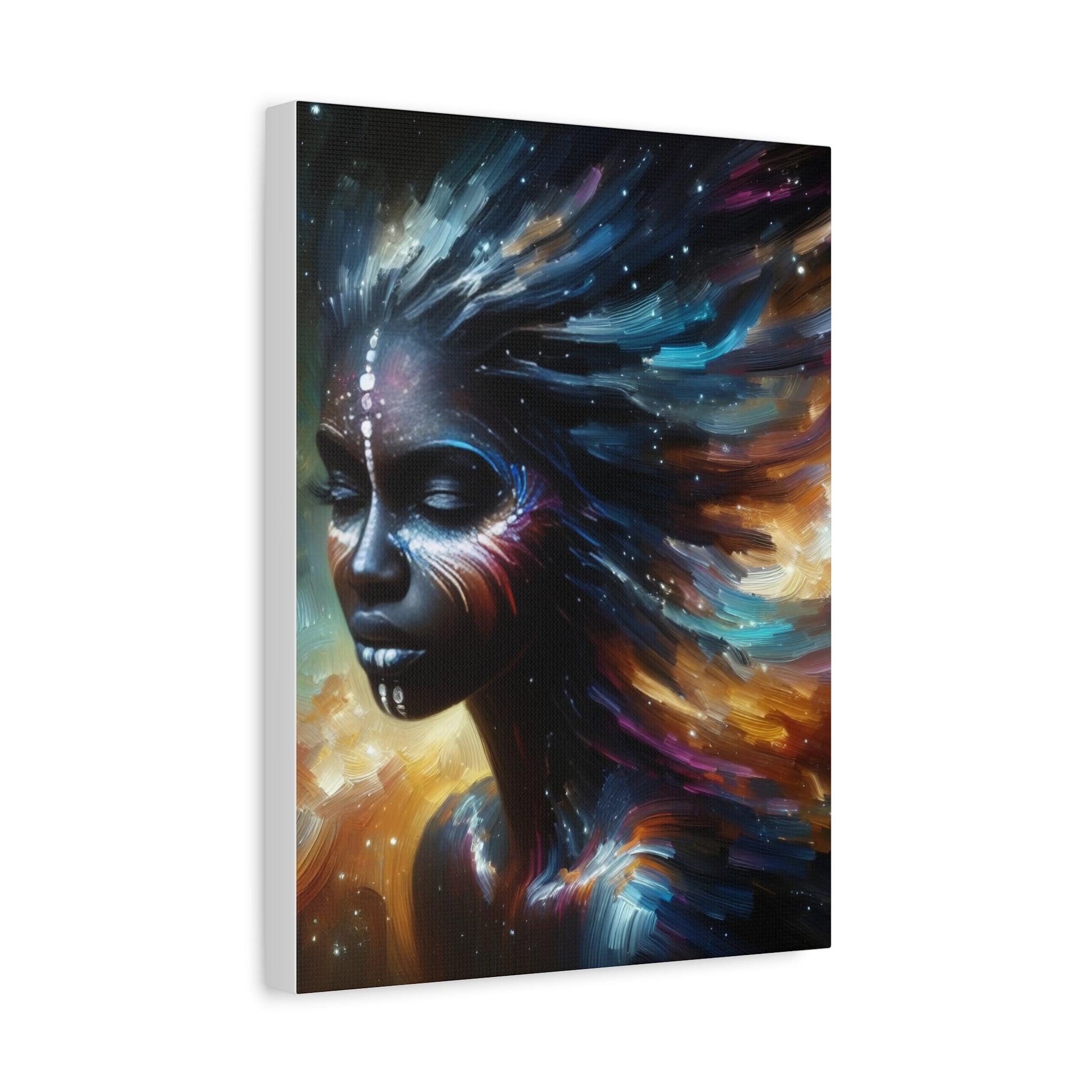 Cosmic Spirit Canvas Wall Art, Ethereal Decor, Celestial Artwork, Unique Gift, Bohemian Home Decor, Mystical Wall Hanging