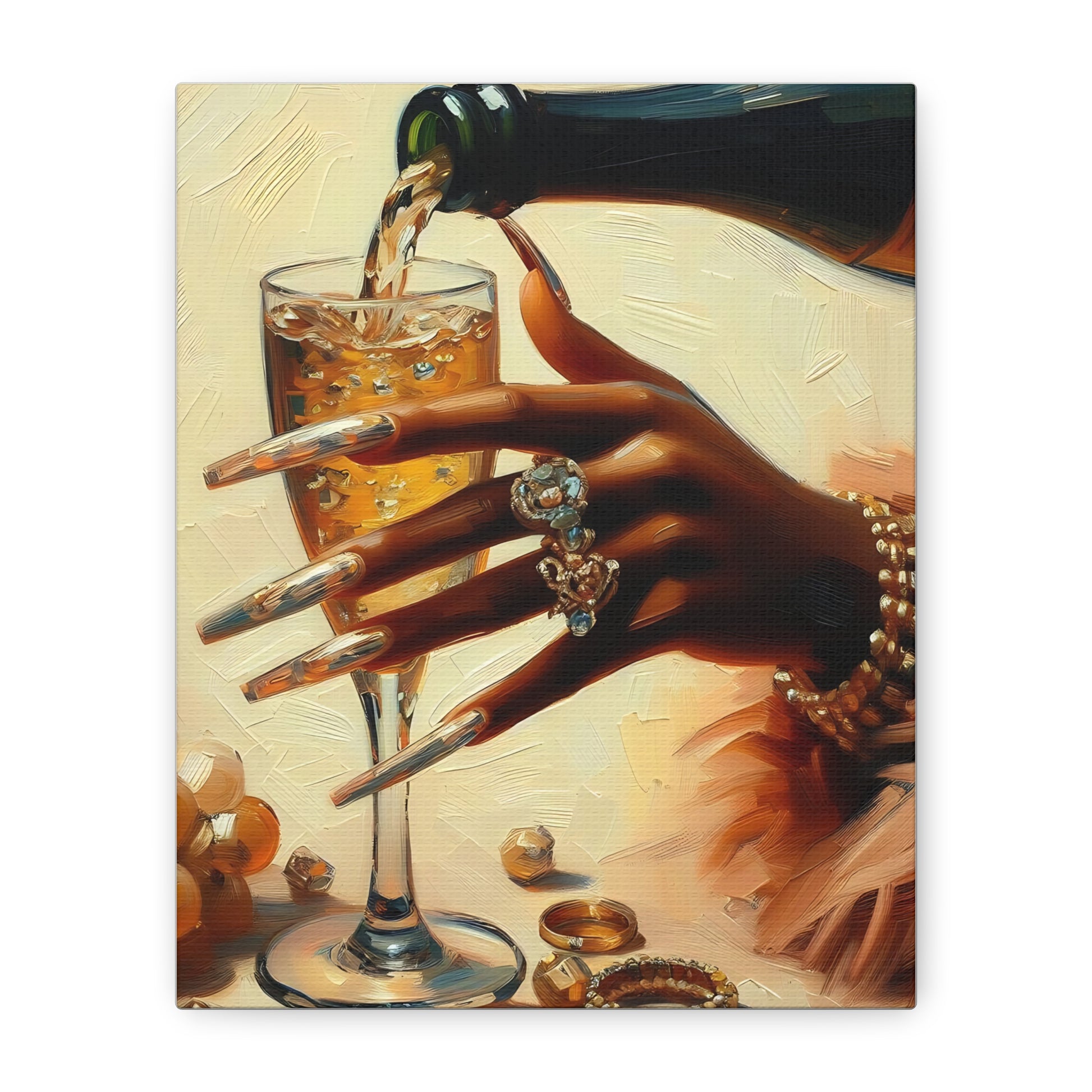 Stylish Canvas Art Print, Glamorous Wall Décor, Home Decoration, Perfect for Celebrations, Gift for Friends, Unique Artwork