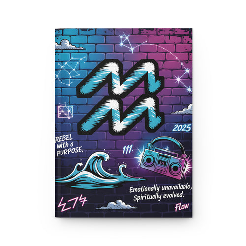 Aquarius Vibrant Spiritual Journal | Hard Cover Notebook for Dreamers, Goals, Creativity, Gift for Writers, Musicians, Vision Boards