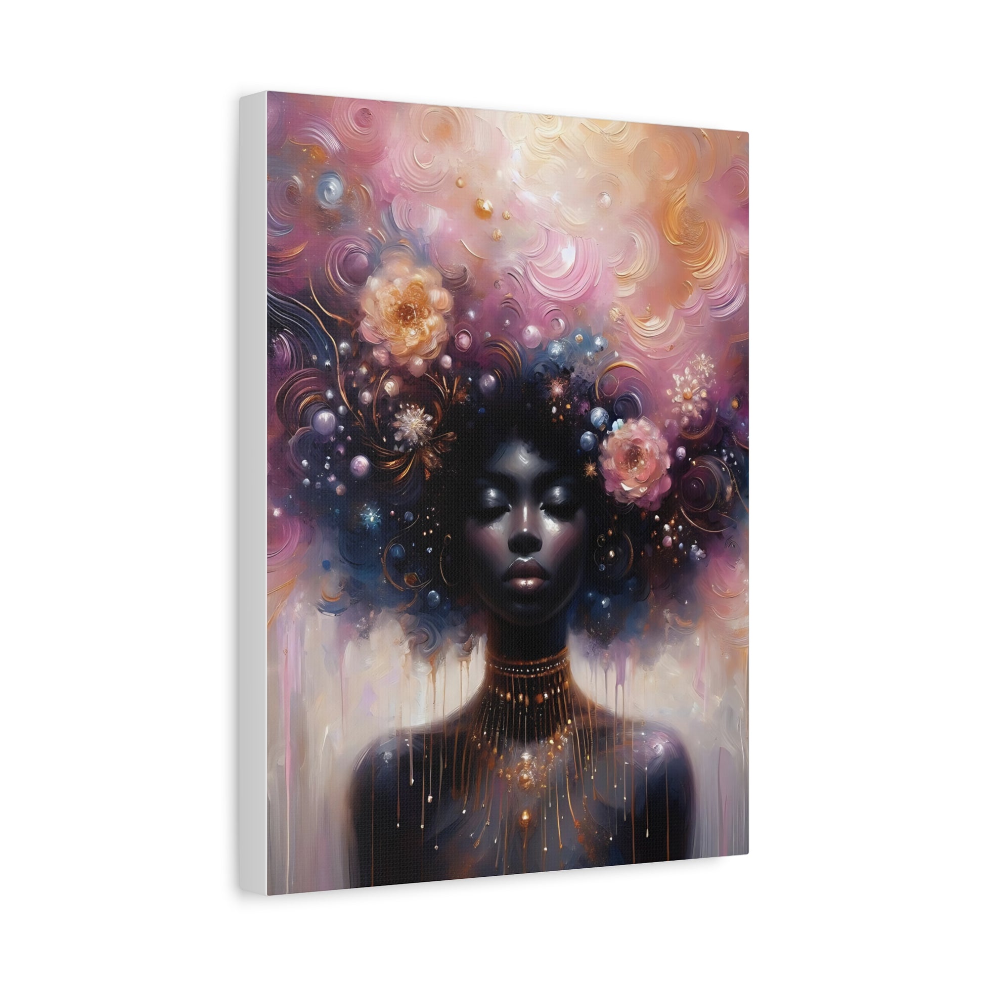 A melanin goddess canvas painting artwork Matte Canvas