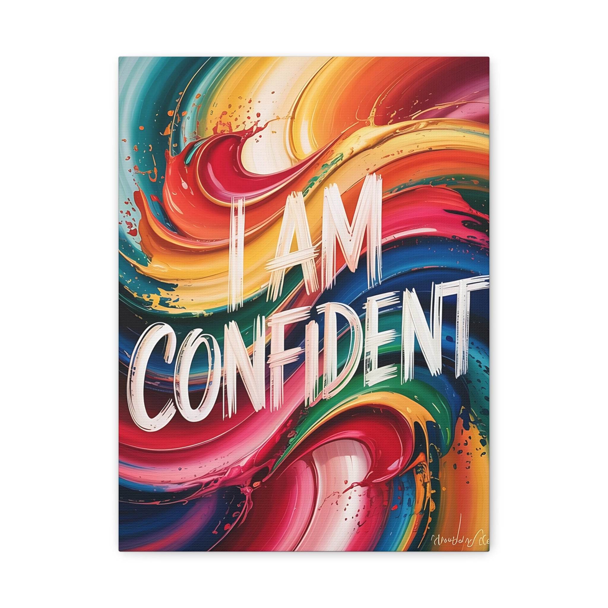 Colorful Motivational Wall Art Print, Inspirational Canvas Decor, Confidence Artwork, Positive Vibes Home Decor, Gift for Her